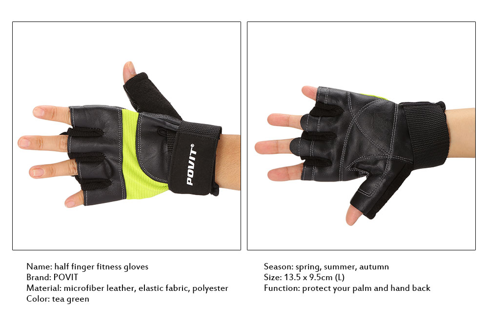 POVIT P - 8365 Half Finger Fitness Gloves Biking Weight Training Workout POVIT P - 8365 Half Finger Fitness Gloves Biking Weight Training Workout
