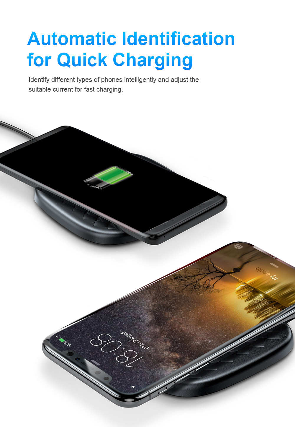 Baseus BSWC - P13 Fast Wireless Charger Woven Leather Charging Pad 10W Baseus BSWC - P13 Fast Wireless Charger Woven Leather Charging Pad 10W