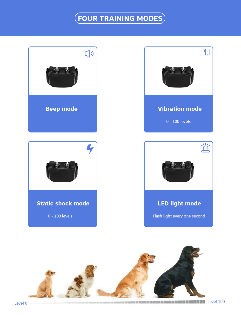 998DA Rechargeable Remote Dog Training Collar 190m Range 