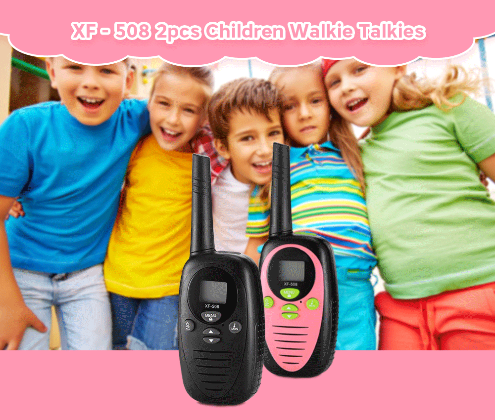 2pcs XF - 508 Children Walkie Talkies 2-way Radio 22 Channels 3KM Range Belt Clip 2pcs XF - 508 Children Walkie Talkies 2-way Radio 22 Channels 3KM Range Belt Clip