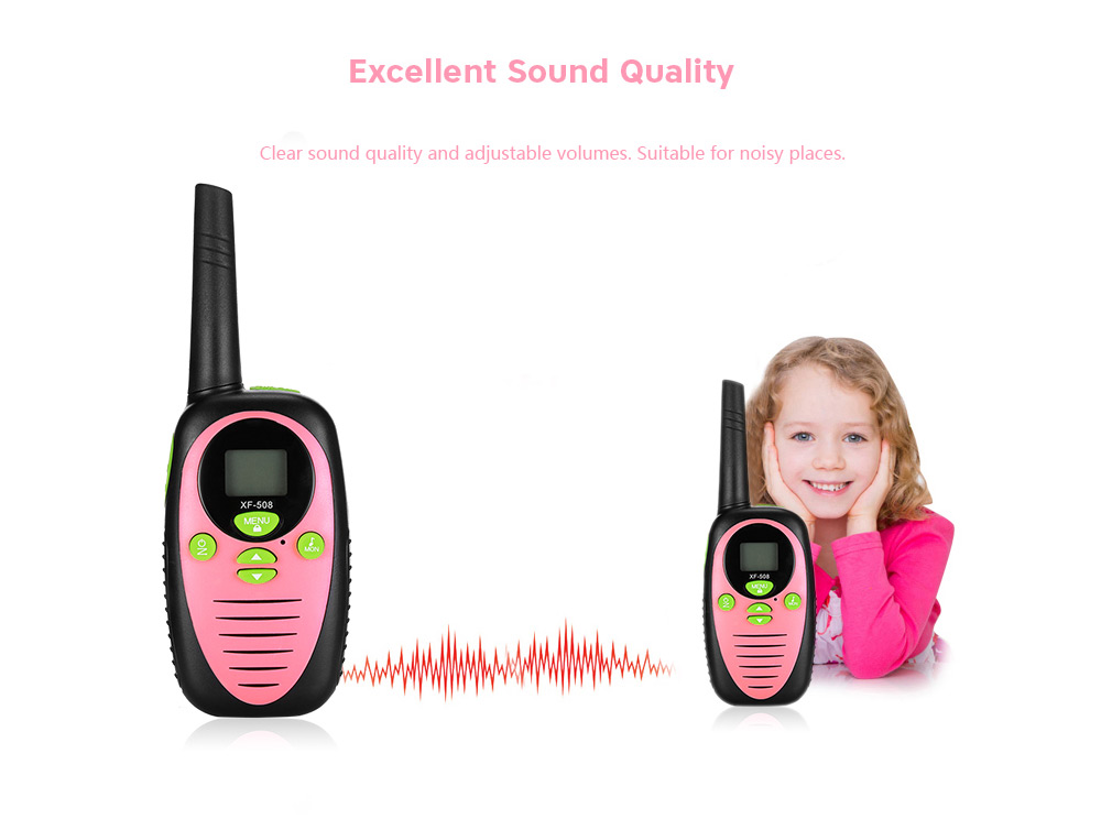 2pcs XF - 508 Children Walkie Talkies 2-way Radio 22 Channels 3KM Range Belt Clip 2pcs XF - 508 Children Walkie Talkies 2-way Radio 22 Channels 3KM Range Belt Clip