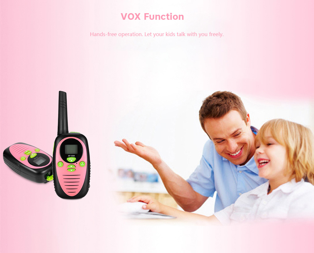 2pcs XF - 508 Children Walkie Talkies 2-way Radio 22 Channels 3KM Range Belt Clip 2pcs XF - 508 Children Walkie Talkies 2-way Radio 22 Channels 3KM Range Belt Clip