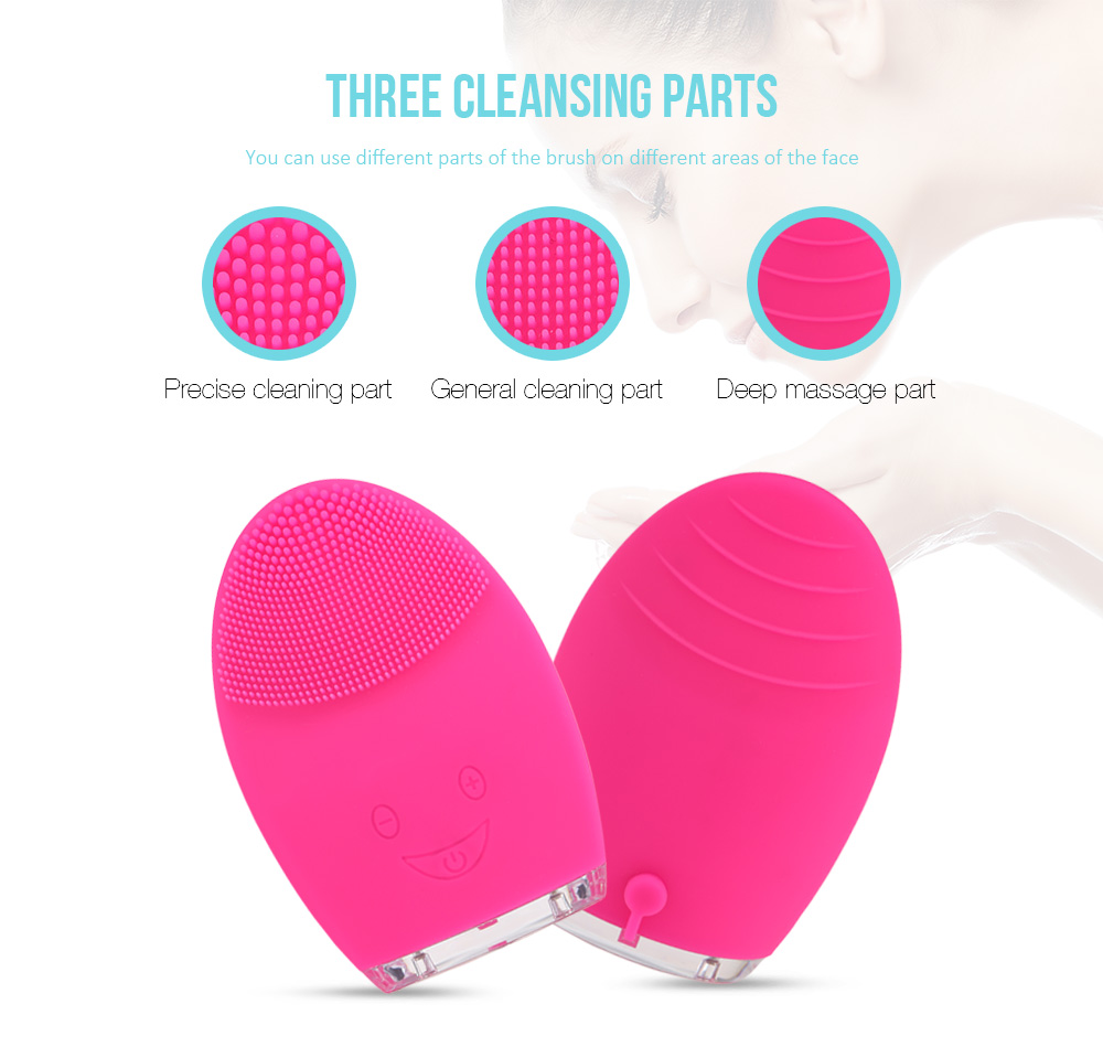 Rechargeable Silicone Facial Cleansing Brush Water-resistant Vibrating Massager Rechargeable Silicone Facial Cleansing Brush Water-resistant Vibrating Massager
