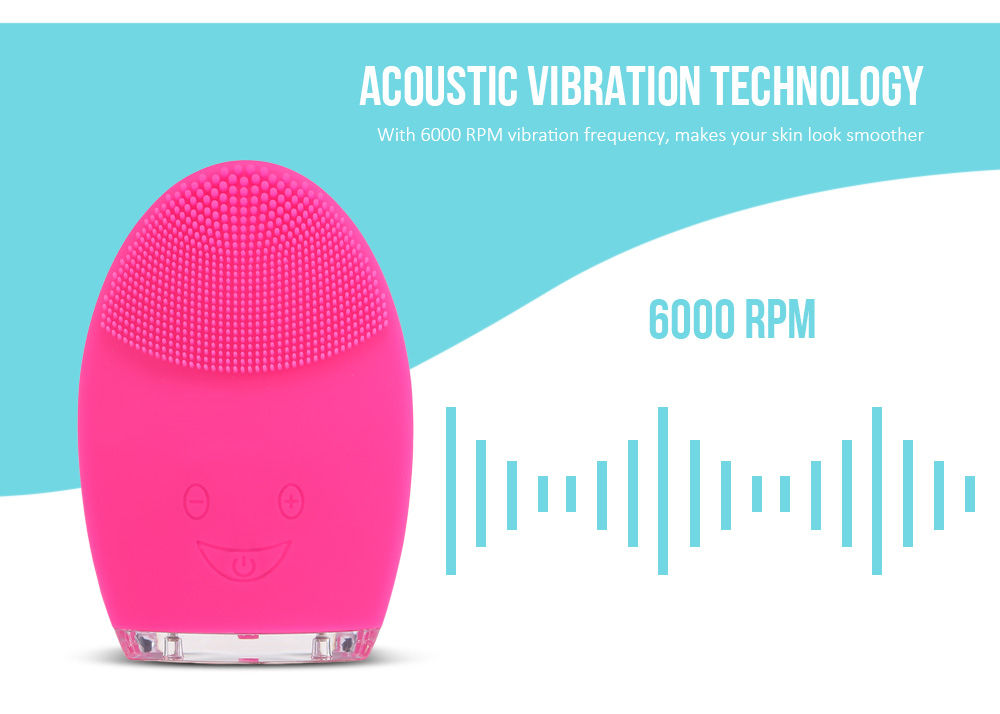 Rechargeable Silicone Facial Cleansing Brush Water-resistant Vibrating Massager Rechargeable Silicone Facial Cleansing Brush Water-resistant Vibrating Massager