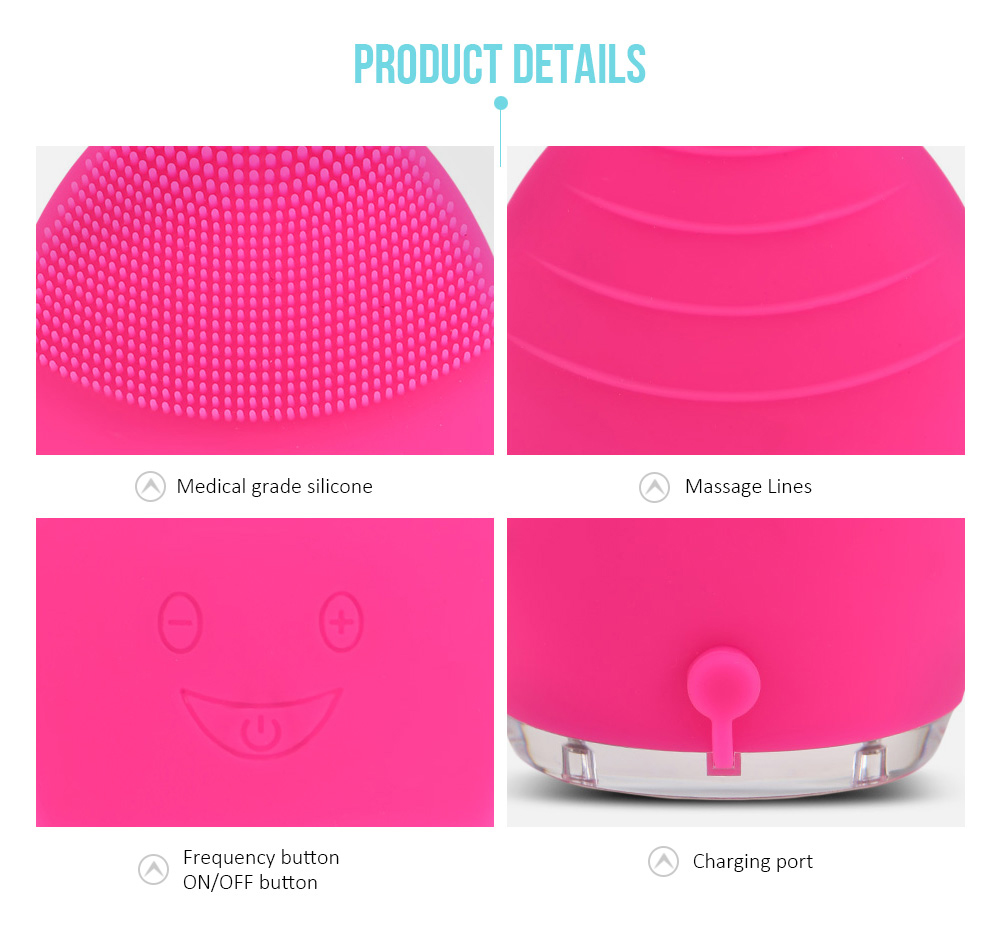 Rechargeable Silicone Facial Cleansing Brush Water-resistant Vibrating Massager Rechargeable Silicone Facial Cleansing Brush Water-resistant Vibrating Massager