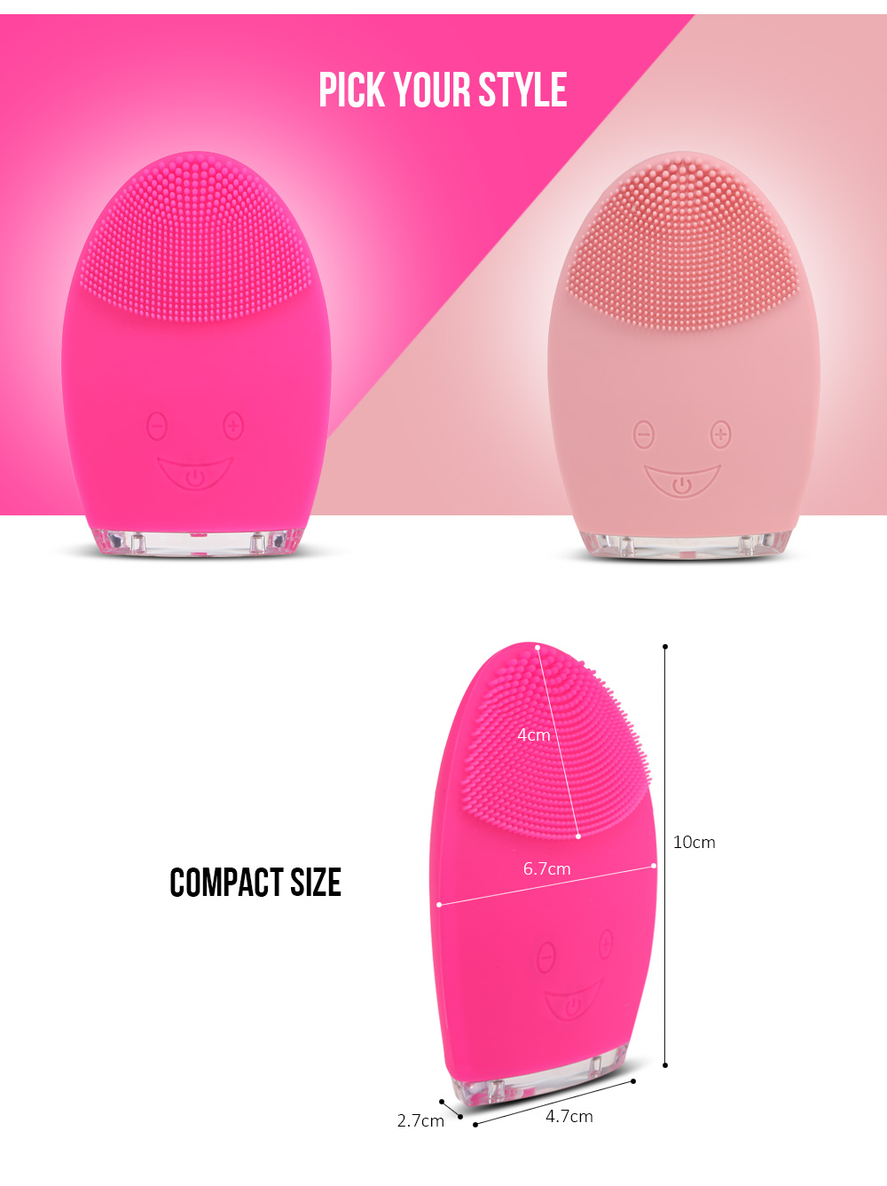 Rechargeable Silicone Facial Cleansing Brush Water-resistant Vibrating Massager Rechargeable Silicone Facial Cleansing Brush Water-resistant Vibrating Massager