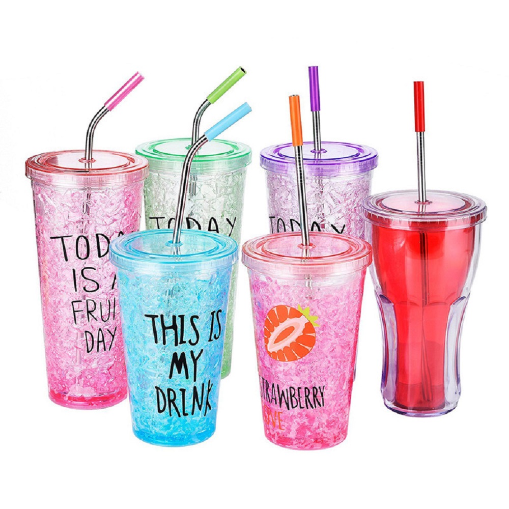 Reusable Stainless Steel Drinking Straws with Silicone Tips Cleaning Brush Reusable Stainless Steel Drinking Straws with Silicone Tips Cleaning Brush
