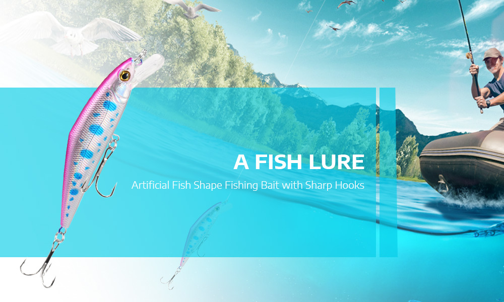 A FISH LURE Artificial Fish Shape Fishing Bait with Sharp Hooks A FISH LURE Artificial Fish Shape Fishing Bait with Sharp Hooks