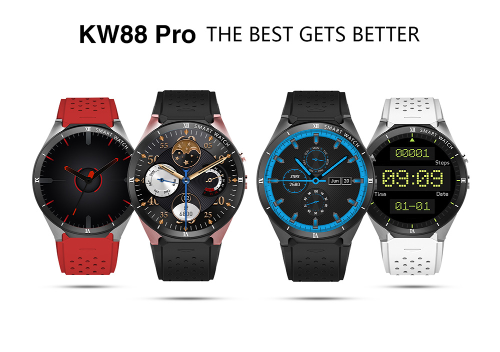 KingWear KW88 Pro 3G Smartwatch Phone 1.39 inch Android 7.0 MTK6580 Quad Core 1.3GHz 1GB RAM 16GB ROM Sedentary Reminder Bluetooth 4.0 350mAh Built-in KingWear KW88 Pro 3G Smartwatch Phone 1.39 inch Android 7.0 MTK6580 Quad Core 1.3GHz 1GB RAM 16GB ROM Sedentary Reminder Bluetooth 4.0 350mAh Built-in