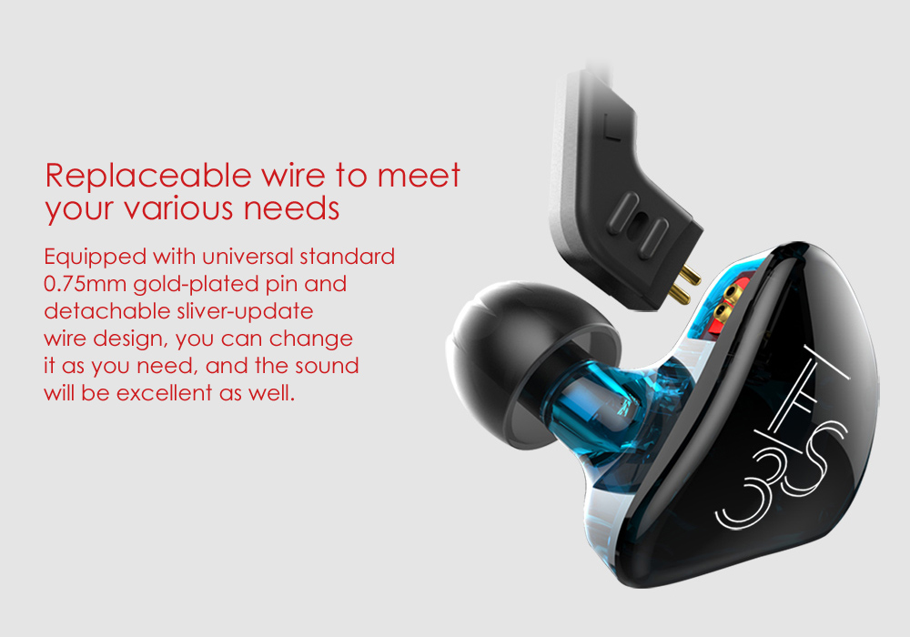 KZ KZ - ES3 In-ear Detachable HiFi Music Earphones with Hybrid Driver Units KZ KZ - ES3 In-ear Detachable HiFi Music Earphones with Hybrid Driver Units