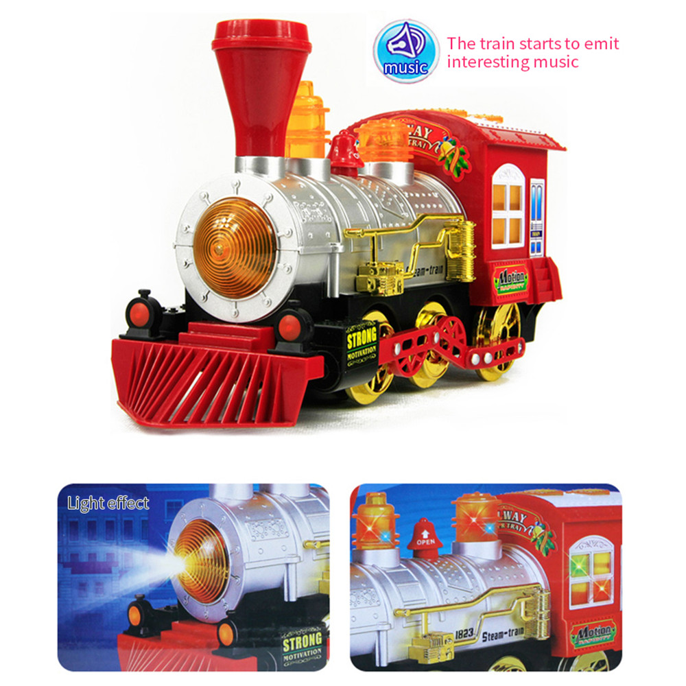 Steam Train Blowing Bubble Machine Music Light Battery Operated Liquid Kids Toy