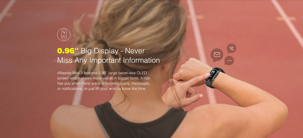 Alfawise Mini 3 Smart Bracelet Heart Rate / Sleep Monitor / Pedometer / Blood Pressure Measurement Alfawise Mini 3 Smart Bracelet Heart Rate / Sleep Monitor / Pedometer / Blood Pressure Measurement