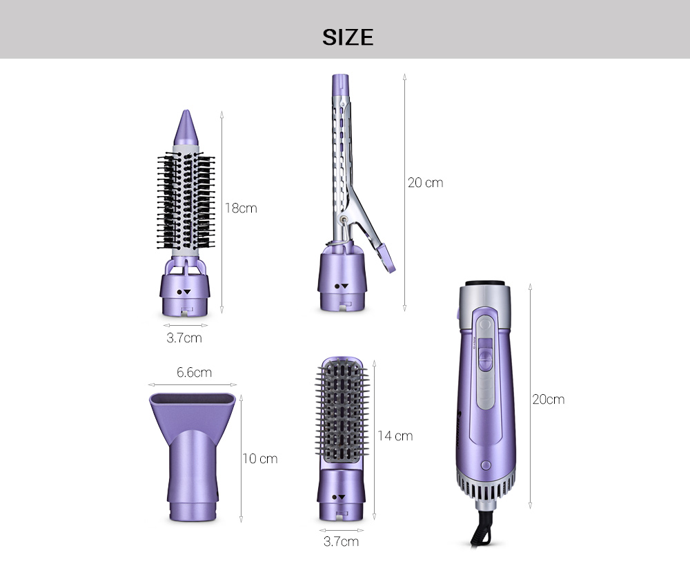SHINON SH - 9822 - 6 Hair Styling Tool Set 5-in-1 Electric Dryer Curler Brush Comb SHINON SH - 9822 - 6 Hair Styling Tool Set 5-in-1 Electric Dryer Curler Brush Comb