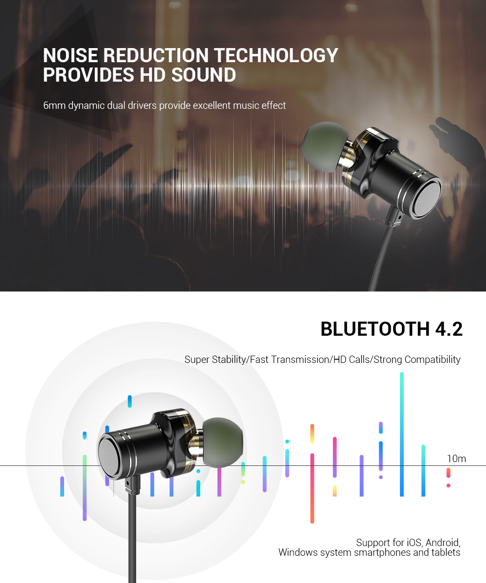Awei X670BL Dual Drivers Magnetic IPX4 Wireless Bluetooth Earbuds Earphone Awei X670BL Dual Drivers Magnetic IPX4 Wireless Bluetooth Earbuds Earphone