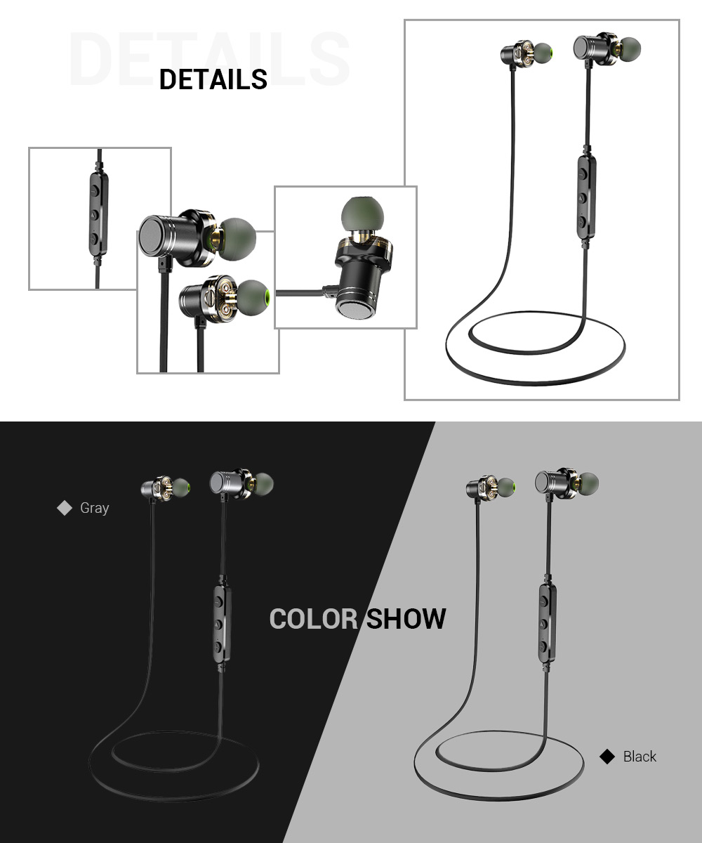 Awei X670BL Dual Drivers Magnetic IPX4 Wireless Bluetooth Earbuds Earphone Awei X670BL Dual Drivers Magnetic IPX4 Wireless Bluetooth Earbuds Earphone