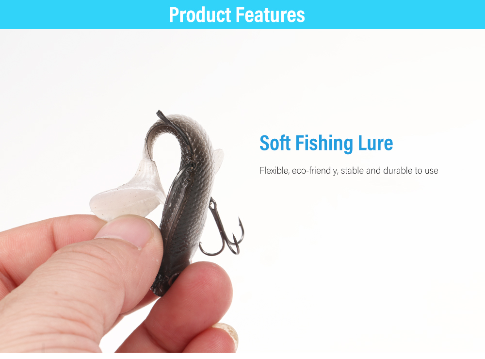 3D Eye Lead Artificial Soft Fishing Bait with Double Hook 3D Eye Lead Artificial Soft Fishing Bait with Double Hook