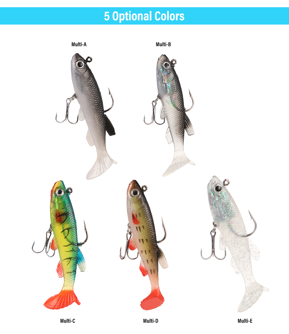 3D Eye Lead Artificial Soft Fishing Bait with Double Hook 3D Eye Lead Artificial Soft Fishing Bait with Double Hook