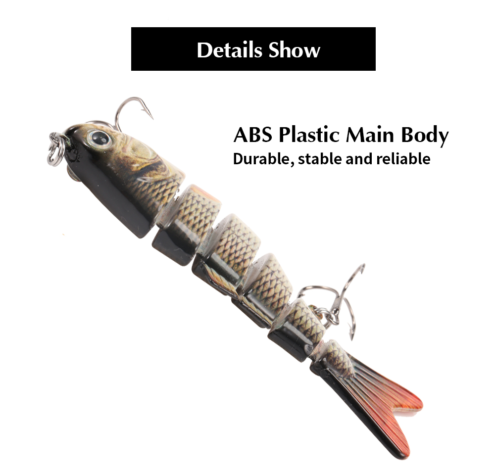 A FISH LURE Artificial Hard Fishing Lure 6 Segments Bait with Hooks A FISH LURE Artificial Hard Fishing Lure 6 Segments Bait with Hooks
