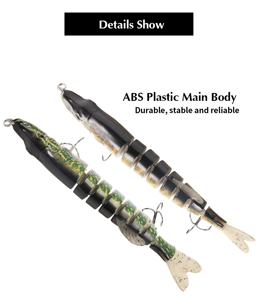 A FISH LURE Artificial Fishing Lure 8 Segments Bait with Hooks A FISH LURE Artificial Fishing Lure 8 Segments Bait with Hooks