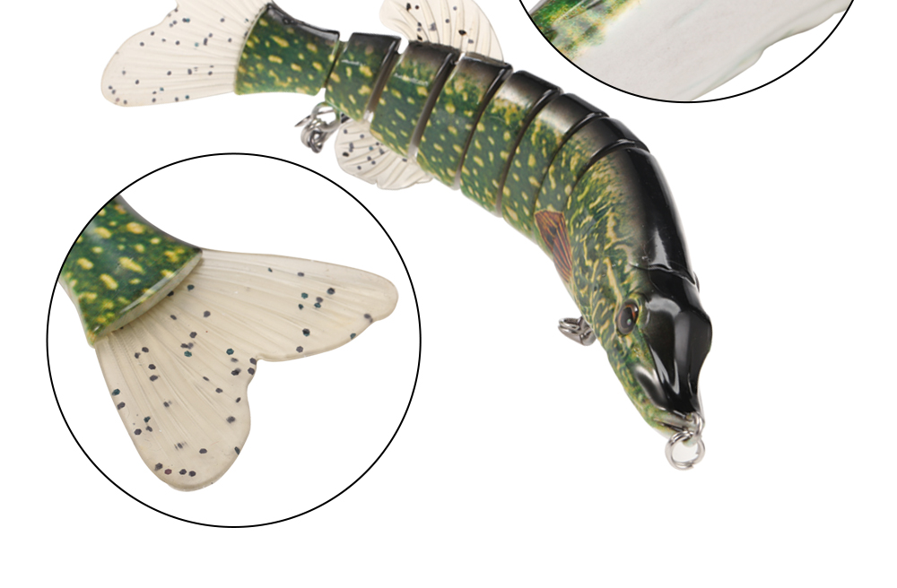 A FISH LURE Artificial Fishing Lure 8 Segments Bait with Hooks A FISH LURE Artificial Fishing Lure 8 Segments Bait with Hooks