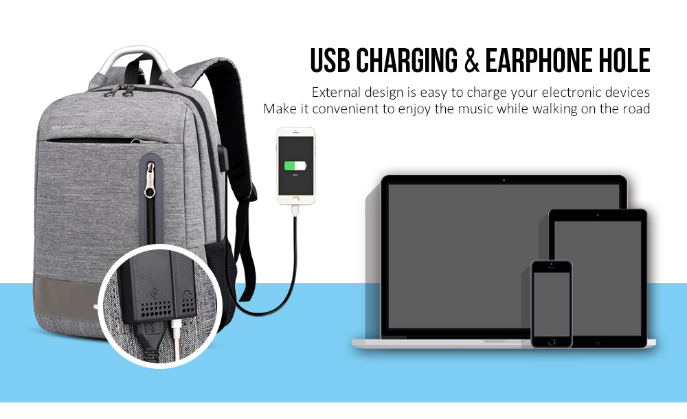 USB Charging Earphone Hole Laptop Backpack Canvas Large Capacity Men Travel Bag USB Charging Earphone Hole Laptop Backpack Canvas Large Capacity Men Travel Bag