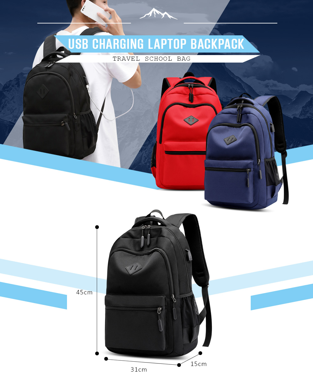 USB Charging Laptop Backpack Large Capacity Men Teenager Travel Bag USB Charging Laptop Backpack Large Capacity Men Teenager Travel Bag