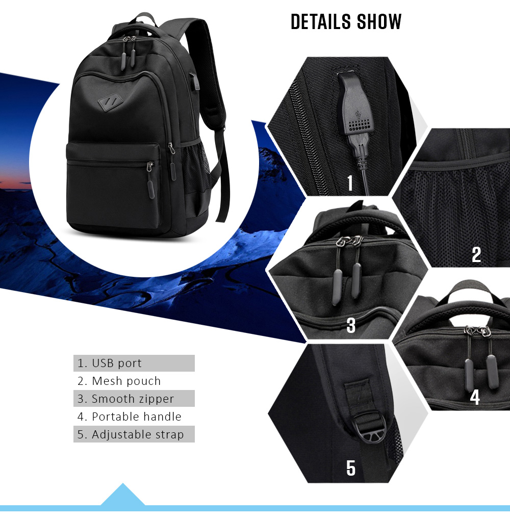 USB Charging Laptop Backpack Large Capacity Men Teenager Travel Bag USB Charging Laptop Backpack Large Capacity Men Teenager Travel Bag