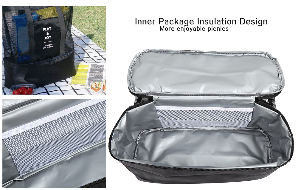 Picnic Shoulder Heat Preservation Bag Mesh Transparent Pouch Picnic Shoulder Heat Preservation Bag Mesh Transparent Pouch