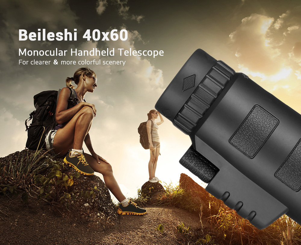 Beileshi 40x60 Monocular Handheld Telescope with Phone Clip and Tripod Beileshi 40x60 Monocular Handheld Telescope with Phone Clip and Tripod