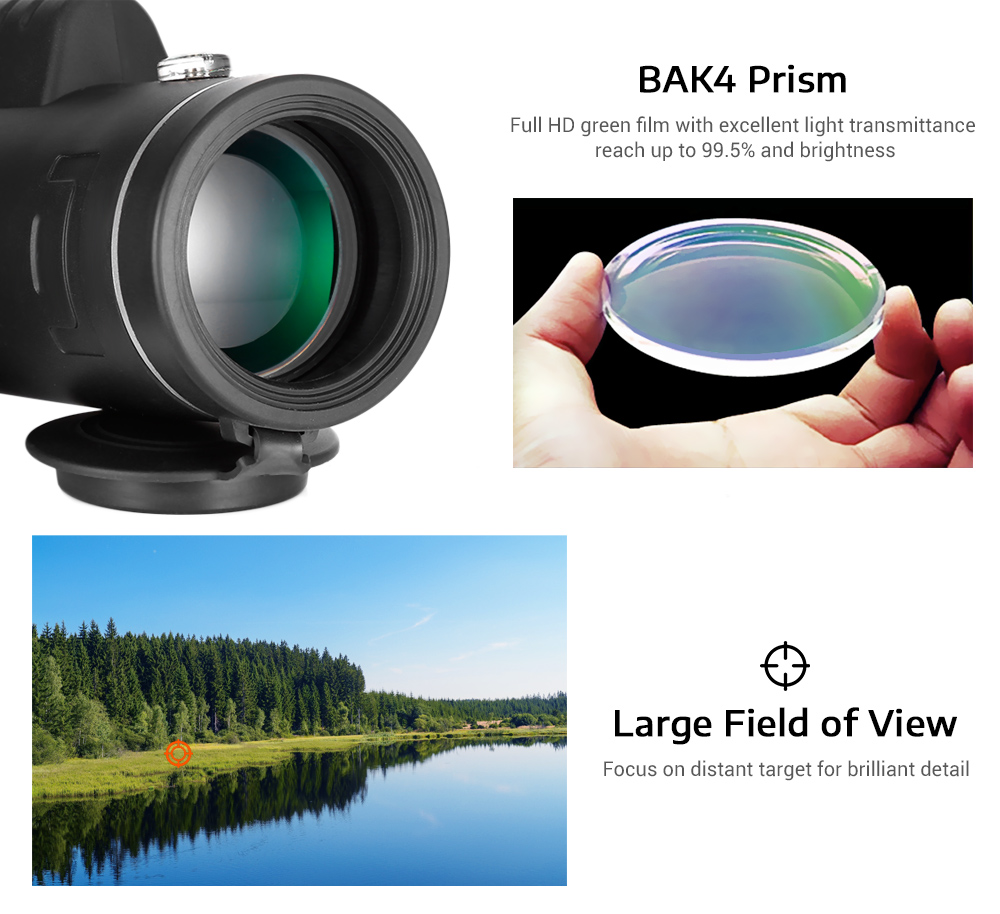 Beileshi 40x60 Monocular Handheld Telescope with Phone Clip and Tripod Beileshi 40x60 Monocular Handheld Telescope with Phone Clip and Tripod