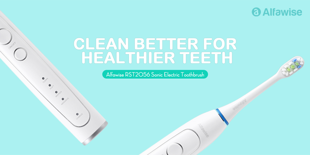 Alfawise RST2056 Sonic Electric Toothbrush Intelligent 2-min Timing with 3 Brush Heads Alfawise RST2056 Sonic Electric Toothbrush Intelligent 2-min Timing with 3 Brush Heads