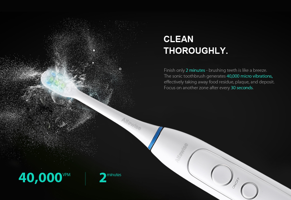 Alfawise RST2056 Sonic Electric Toothbrush Intelligent 2-min Timing with 3 Brush Heads Alfawise RST2056 Sonic Electric Toothbrush Intelligent 2-min Timing with 3 Brush Heads