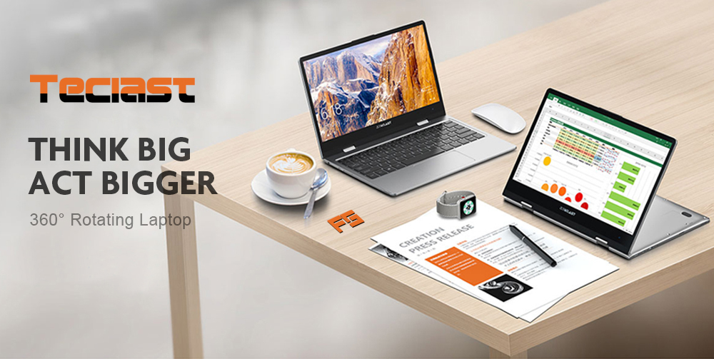 Teclast F5 Laptop 11.6 inch 360 Degree Rotating Touch Screen Quad Core 128GB