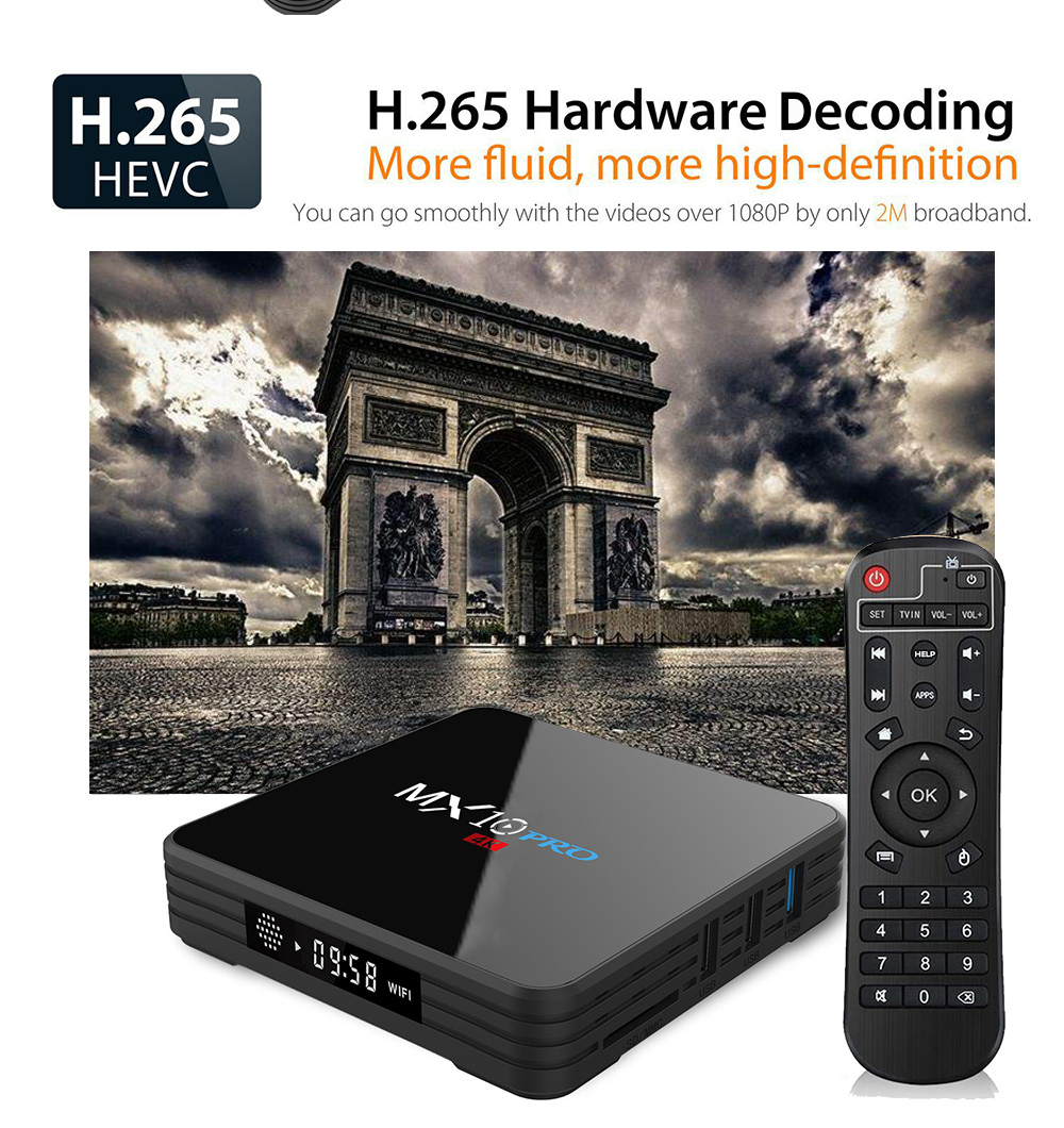 MX10 PRO TV Box with Digital Display Rockchip 3328 Android 8.1 4GB RAM + 32GB ROM 2.4G + 5G WiFi 100Mbps BT4.1 Support 4K H.265 MX10 PRO TV Box with Digital Display Rockchip 3328 Android 8.1 4GB RAM + 32GB ROM 2.4G + 5G WiFi 100Mbps BT4.1 Support 4K H.265