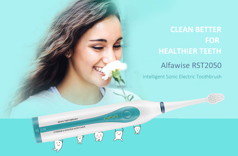 Alfawise RST2050 Sonic Electric Toothbrush Intelligent 2-min Timing with 2 Brush Heads Alfawise RST2050 Sonic Electric Toothbrush Intelligent 2-min Timing with 2 Brush Heads