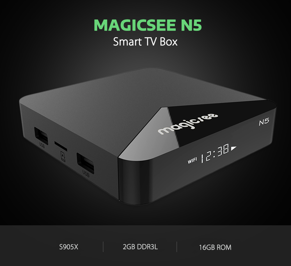 MAGICSEE N5 S905X 4K HD TV Box Max 2GB / 16GB Media Player for Android 7.1.2 MAGICSEE N5 S905X 4K HD TV Box Max 2GB / 16GB Media Player for Android 7.1.2