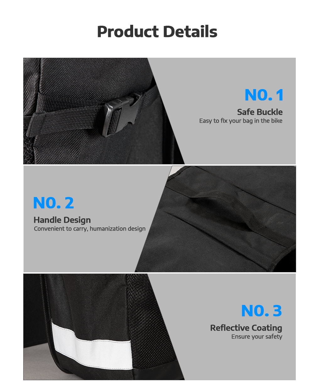 SAHOO 142004 Multifunctional Bicycle Pannier Bag Trunk Pack SAHOO 142004 Multifunctional Bicycle Pannier Bag Trunk Pack