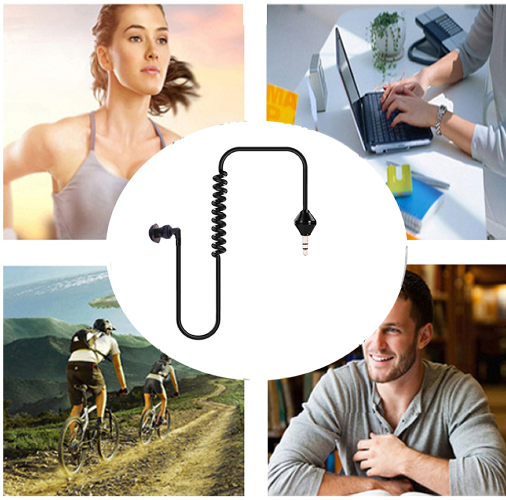 Cwxuan 3.5mm Plug Sound Conduction Acoustic Air Tube Spring Earphone Cwxuan 3.5mm Plug Sound Conduction Acoustic Air Tube Spring Earphone