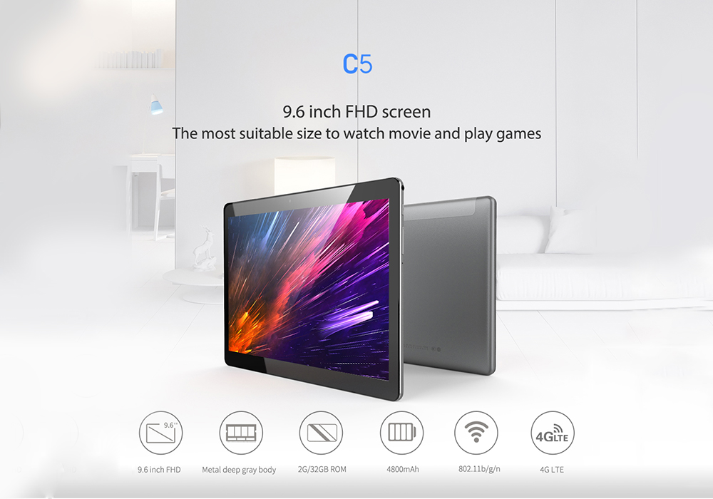 ALLDOCUBE C5 4G Phablet 9.6 inch Android 7.0 MTK6737 1.3GHz 2GB RAM 32GB eMMC ROM Dual SIM Cards Front Rear Double Cameras ALLDOCUBE C5 4G Phablet 9.6 inch Android 7.0 MTK6737 1.3GHz 2GB RAM 32GB eMMC ROM Dual SIM Cards Front Rear Double Cameras