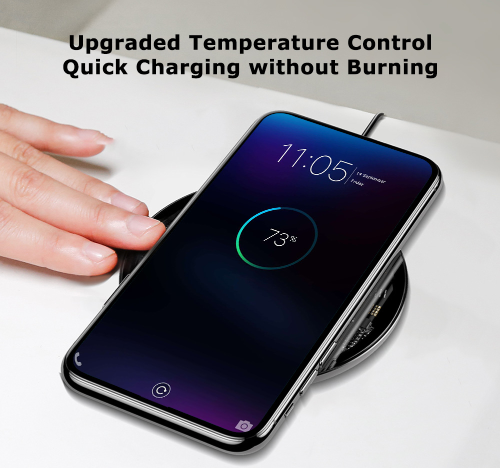 Baseus BSWC - P10 Simple Wireless Charging Pad Fast Charger Glass Baseus BSWC - P10 Simple Wireless Charging Pad Fast Charger Glass