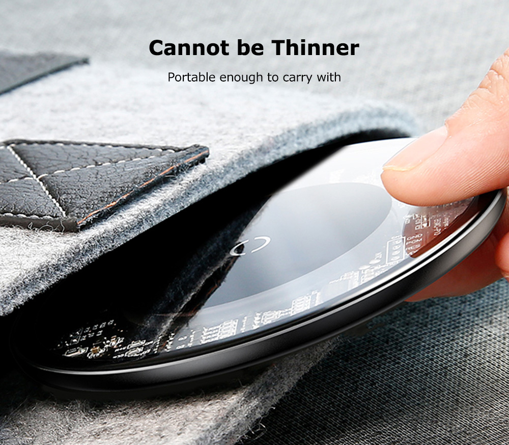 Baseus BSWC - P10 Simple Wireless Charging Pad Fast Charger Glass Baseus BSWC - P10 Simple Wireless Charging Pad Fast Charger Glass