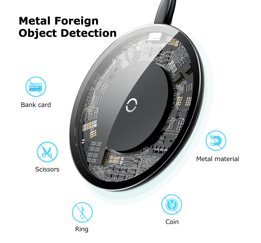 Baseus BSWC - P10 Simple Wireless Charging Pad Fast Charger Glass Baseus BSWC - P10 Simple Wireless Charging Pad Fast Charger Glass