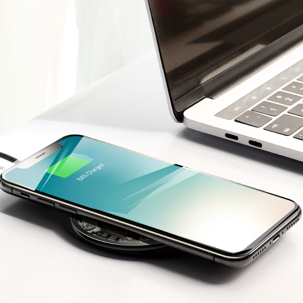 Baseus BSWC - P10 Simple Wireless Charging Pad Fast Charger Glass Baseus BSWC - P10 Simple Wireless Charging Pad Fast Charger Glass