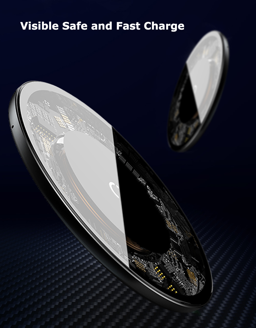 Baseus BSWC - P10 Simple Wireless Charging Pad Fast Charger Glass Baseus BSWC - P10 Simple Wireless Charging Pad Fast Charger Glass