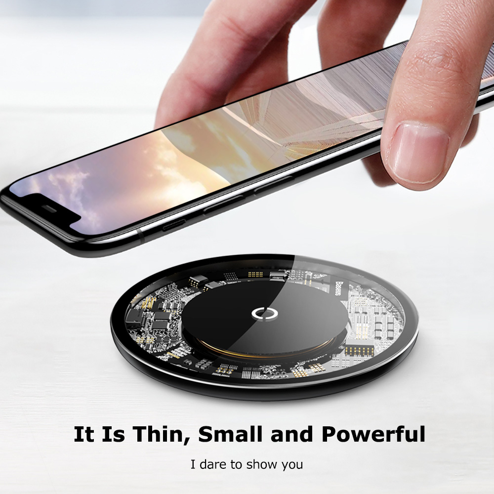 Baseus BSWC - P10 Simple Wireless Charging Pad Fast Charger Glass Baseus BSWC - P10 Simple Wireless Charging Pad Fast Charger Glass
