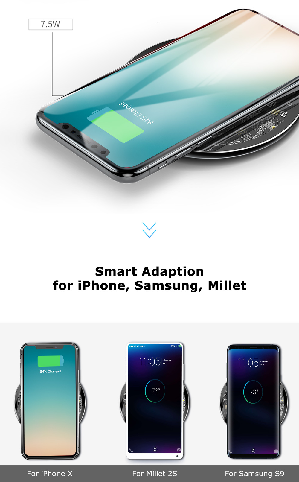 Baseus BSWC - P10 Simple Wireless Charging Pad Fast Charger Glass Baseus BSWC - P10 Simple Wireless Charging Pad Fast Charger Glass