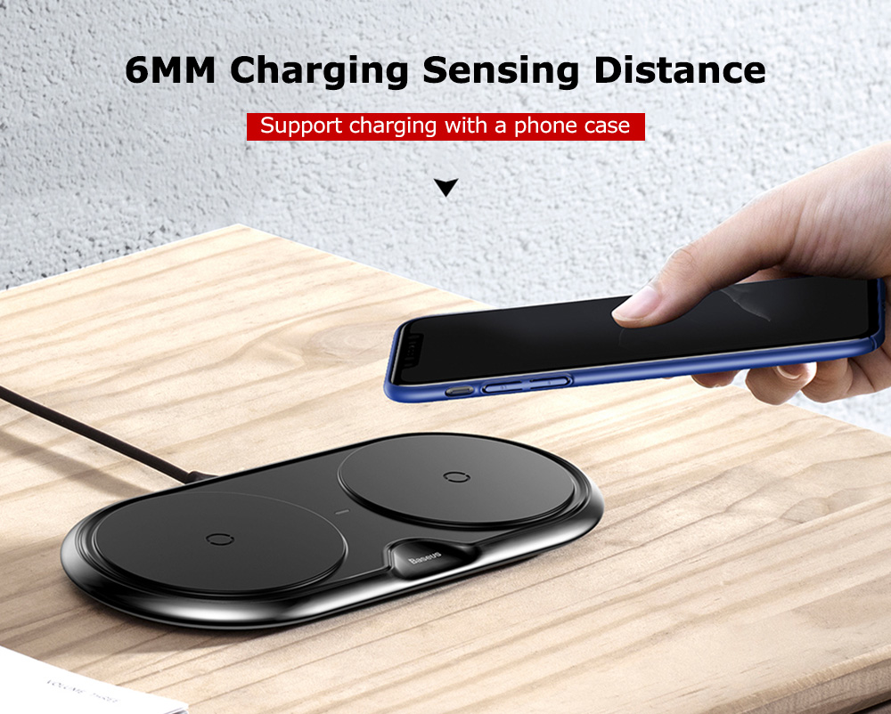 Baseus Silicone Dual Bases Wireless Charger Fast Charging Pad 10W Baseus Silicone Dual Bases Wireless Charger Fast Charging Pad 10W