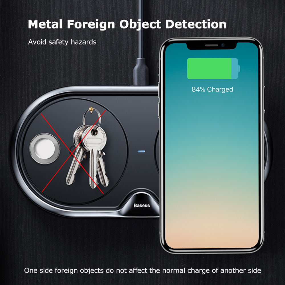 Baseus Silicone Dual Bases Wireless Charger Fast Charging Pad 10W Baseus Silicone Dual Bases Wireless Charger Fast Charging Pad 10W