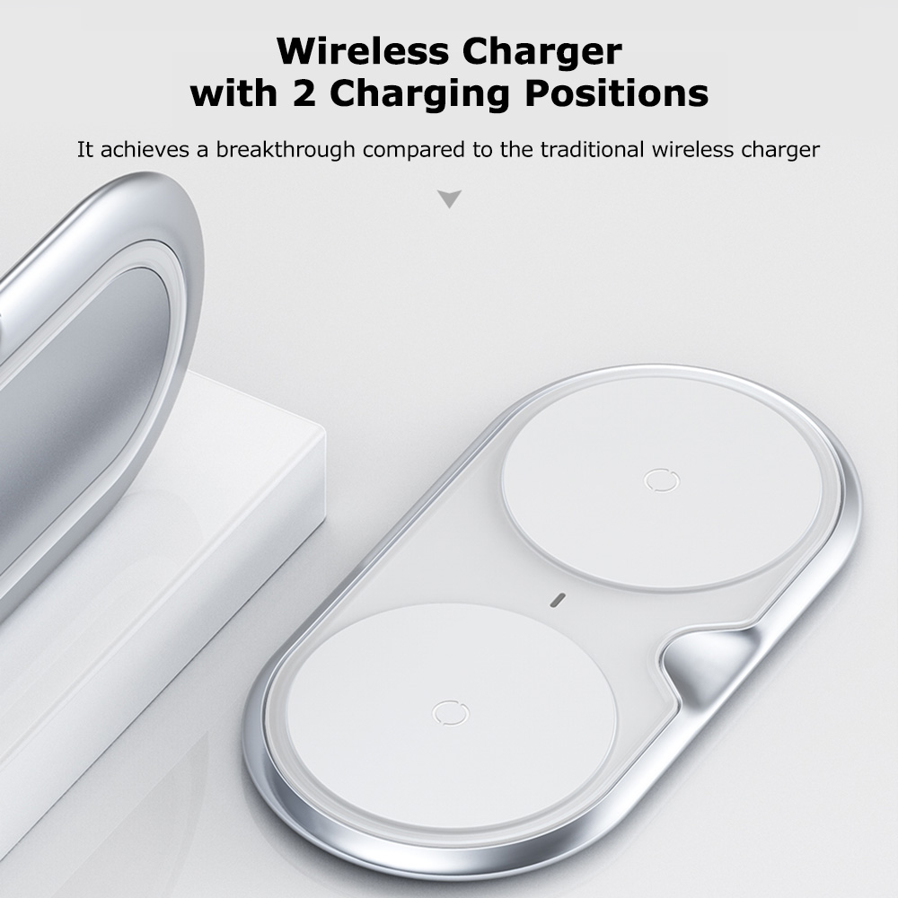 Baseus Silicone Dual Bases Wireless Charger Fast Charging Pad 10W Baseus Silicone Dual Bases Wireless Charger Fast Charging Pad 10W