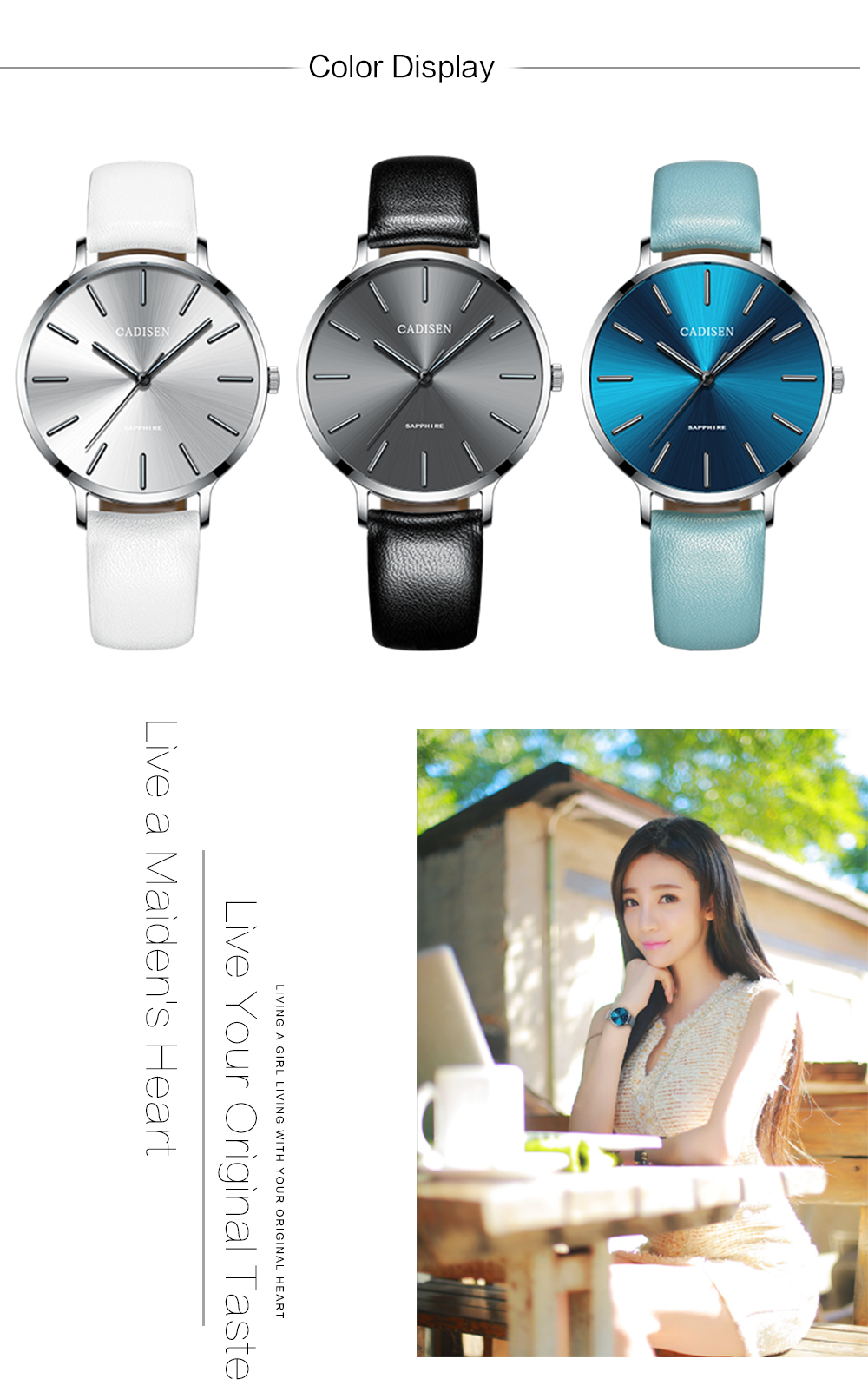 CADISEN C6136 Women Leather Band Waterproof Quartz Watches CADISEN C6136 Women Leather Band Waterproof Quartz Watches